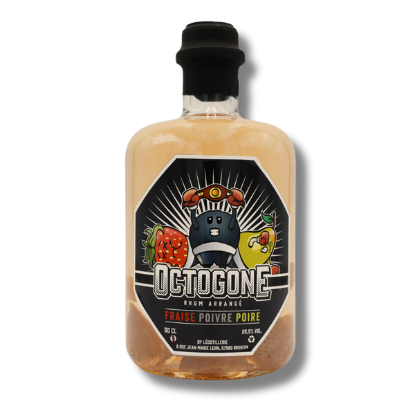 Rhum arrangé Fraise Poivre Poire - Octogone by Leostillerie - 50cl